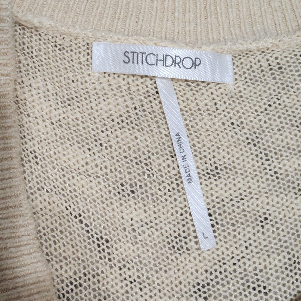 Stitchdrop Womens Sweater Lemon Yellow Hug The Sunshine Lightweight Slub Knit L - Picture 7 of 13